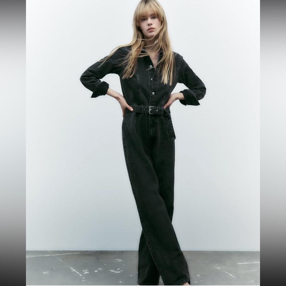 NWT ZARA FULL LENGTH TRF DENIM JUMPSUIT